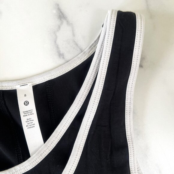 Lululemon LA Double Layer Pima Cotton Tank, Black, Size 8 - Picture 8 of 11